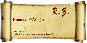Remes Zója névjegykártya